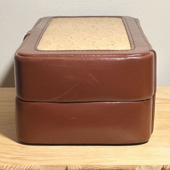 Travel Jewelry Box‎ Organizer Vegan Leather Brown 9X5X3 EUC - Picture 6 of 13
